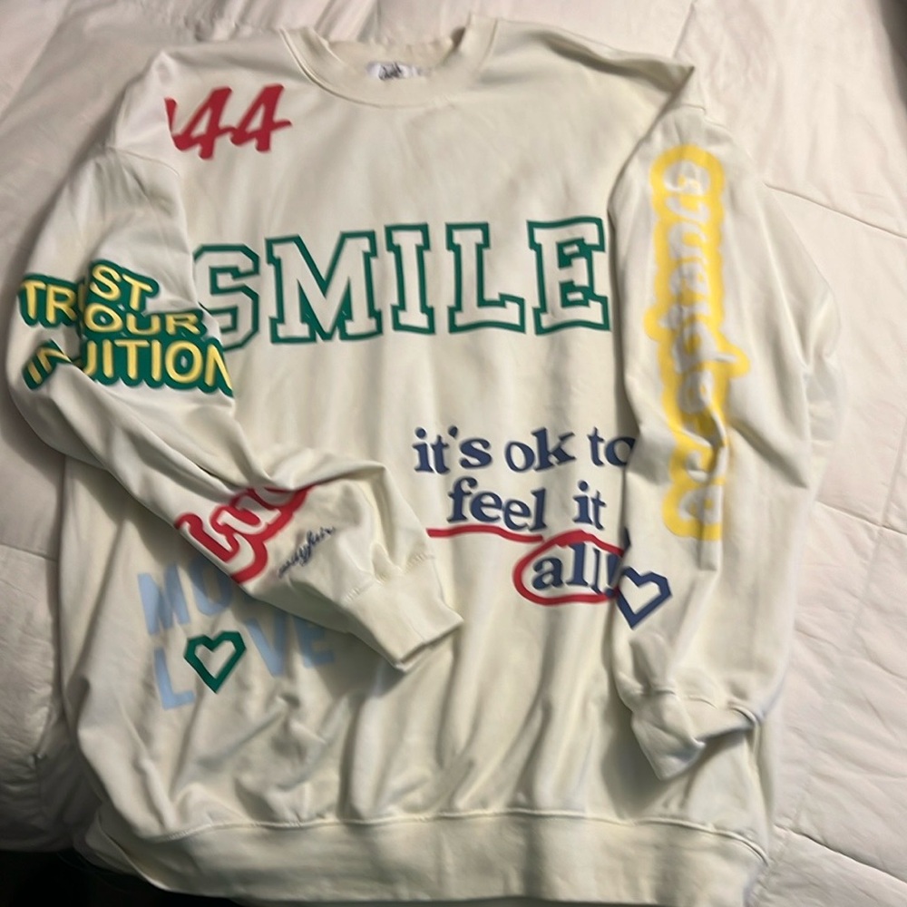 Graphic Print White Sweatshirt